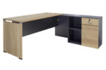 Commercial desk reversible Lotus  oak-dark grey color 180x160x75cm - Image 4