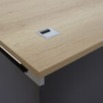 Manager table Lotus in oak-dark grey 150x80x75cm - Image 4