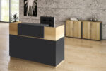 Reception Lotus in oak -  dark grey color 180x70x110cm - Image 4