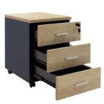 Mobile drawer Lotus in oak-dark grey color 40x47x55cm - Image 2