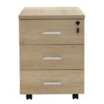 Mobile drawer Lotus in oak-dark grey color 40x47x55cm - Image 3