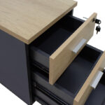 Mobile drawer Lotus in oak-dark grey color 40x47x55cm - Image 4
