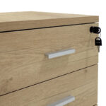Mobile drawer Lotus in oak-dark grey color 40x47x55cm - Image 5
