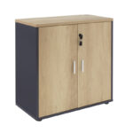 Полица за книги Лотус во даб - темно сива боја 80x40x80 см