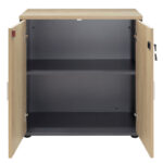 Bookcase Lotus in oak - dark grey color 80x40x80cm - Слика 5