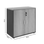 Bookcase Lotus in oak - dark grey color 80x40x80cm - Слика 6