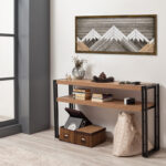 Console PWF-0241 in pine - black color 140x35x80cm - Image 2
