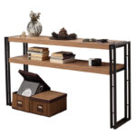 Console PWF-0241 in pine - black color 140x35x80cm