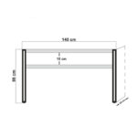 Console PWF-0241 in pine - black color 140x35x80cm - Image 3