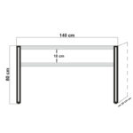 Console PWF-0241 in pine - black color 140x35x80cm - Image 4