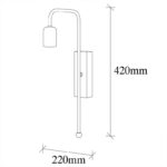 Wall lamp Futura  Ε27 golden-black color 22x6x42cm - Image 3