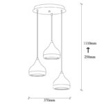 Three-light ceiling lamp Elprecious E27 black-bronze Φ37x111cm - Слика 4