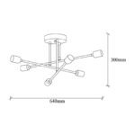 Ceiling light PWL-0102 Ε27 in black color D64x30cm - Слика 4