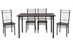Dining set Roza 5pcs color dark walnut - legs black matte 120x70x75cm - Image 3