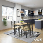 Dining set Roza 5pcs color sonoma - legs anthracite matte 120x70x75cm - Image 2