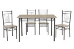 Dining set Roza 5pcs color sonoma - legs anthracite matte 120x70x75cm - Image 3