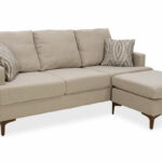 Corner sofa Slim with beige fabric and two pillows 185x140x70cm