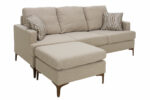 Corner sofa Slim with beige fabric and two pillows 185x140x70cm - Слика 3