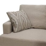 Corner sofa Slim with beige fabric and two pillows 185x140x70cm - Слика 6