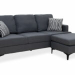 Corner sofa with dark grey Slim fabric and two pillows 185x140x70cm