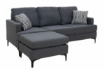Corner sofa with dark grey Slim fabric and two pillows 185x140x70cm - Слика 3