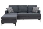 Corner sofa with dark grey Slim fabric and two pillows 185x140x70cm - Слика 4