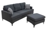 Corner sofa with dark grey Slim fabric and two pillows 185x140x70cm - Слика 5