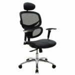 Manager office chair Freedom SUPREME QUALITY mesh-pu in black colour - Слика 2