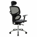 Manager office chair Freedom SUPREME QUALITY mesh-pu in black colour - Слика 3