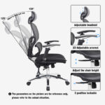 Manager office chair Freedom SUPREME QUALITY mesh-pu in black colour - Слика 5