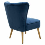 Armchair Stork velvet  in dark blue-natural color 68x54x78cm - Слика 2