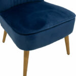 Armchair Stork velvet  in dark blue-natural color 68x54x78cm - Слика 6