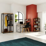 Bookcase Ramon in natural-black 60x28x125,5cm - Слика 2