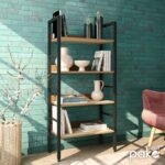 Bookcase Ramon in natural-black 60x28x125,5cm - Слика 3
