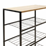 Shoe rack Ramon 12 pairs modern oak color with black metal frame 63x30x83cm - Слика 4