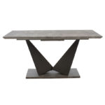 Gordon expanding gray cement table - black metal leg 160-200x90x75cm - Слика 5