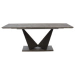 Gordon expanding gray cement table - black metal leg 160-200x90x75cm - Слика 6