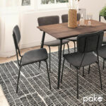 Chair Tania dark grey antique fabric-black leg - Слика 2