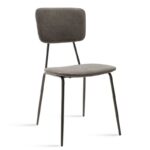 Стол Тања темно сива античка ткаенина - црна ногарка