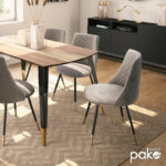 Chair Giselle velvet grey leg black-golden - Image 2