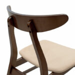 Chair Orlean beige fabric-walnut rubberwood leg - Слика 5