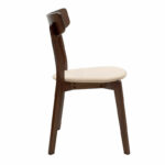 Chair Toto beige fabric-walnut rubberwood leg - Слика 3