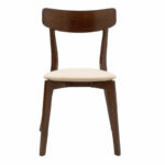 Chair Toto beige fabric-walnut rubberwood leg - Слика 4