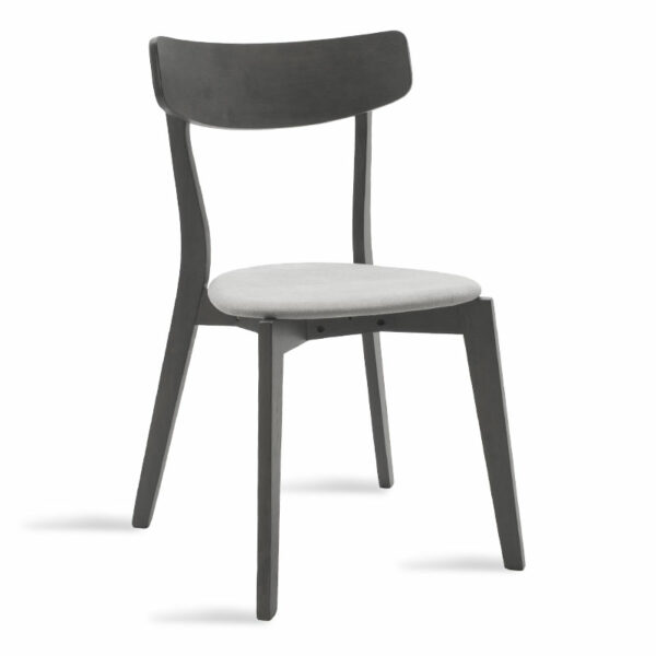 Chair Toto grey fabric-rubberwood anthracite leg