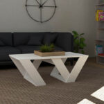 Coffee table Pipra in white colour 110x60x40 - Слика 2