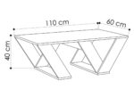 Coffee table Pipra in white colour 110x60x40 - Слика 3