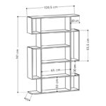 Bookcase MITO in anthracite-natural colour 108,5x25,5x161cm - Слика 3
