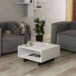 Coffee Table Hola in white - antracite color 60x60x32cm - Image 2
