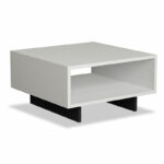 Coffee Table Hola in white - antracite color 60x60x32cm