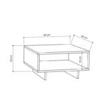 Coffee Table Hola in oak - antracite color 60x60x32cm - Слика 3